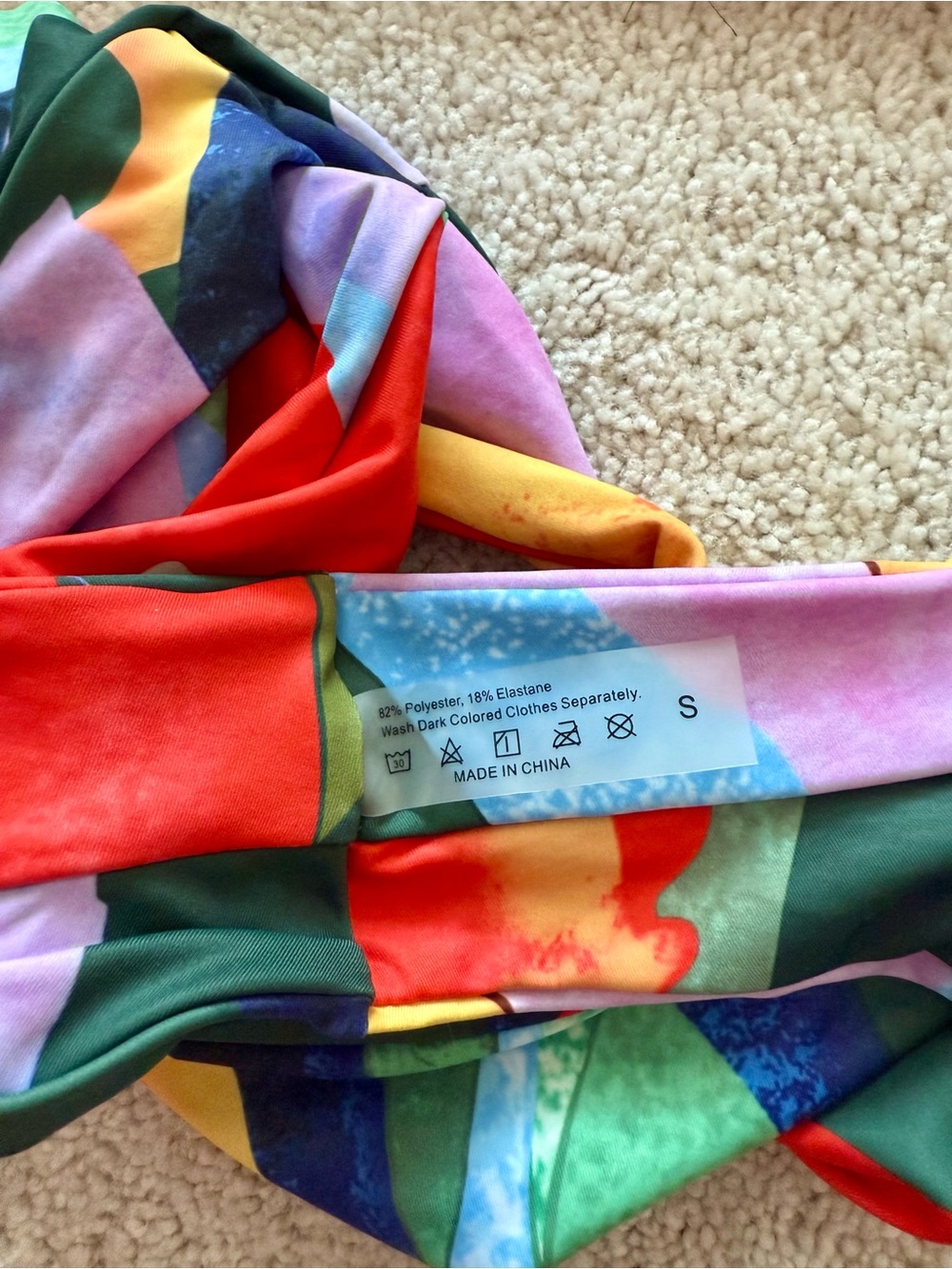 Colorblock Abstract Print Bikini Set - Picture 6 of 7